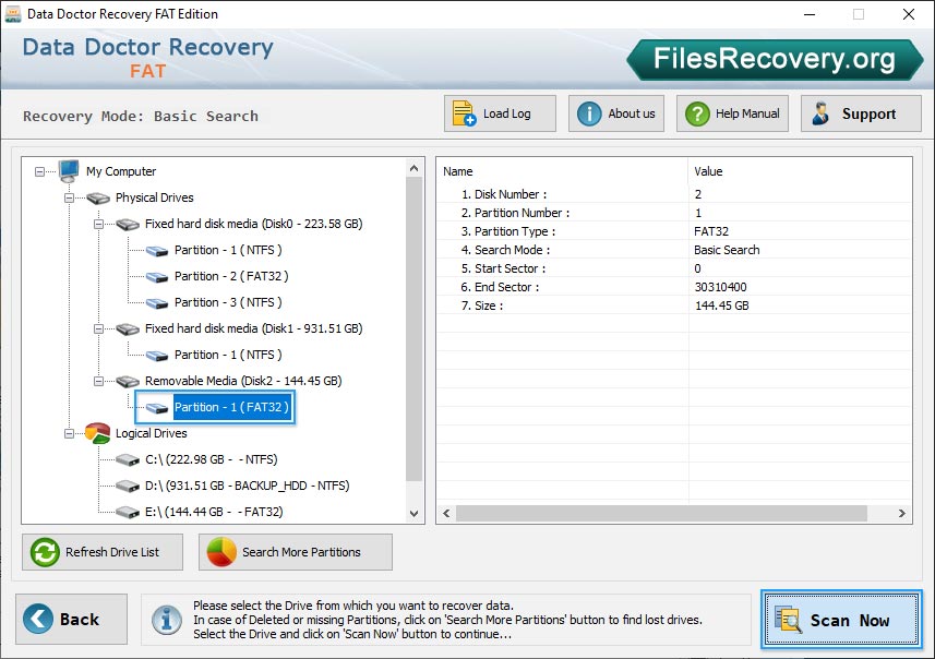 FAT Partition File Recovery