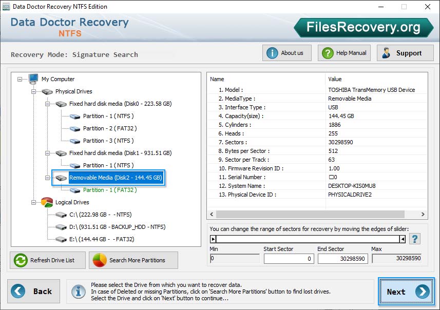 NTFS Partition File Recovery