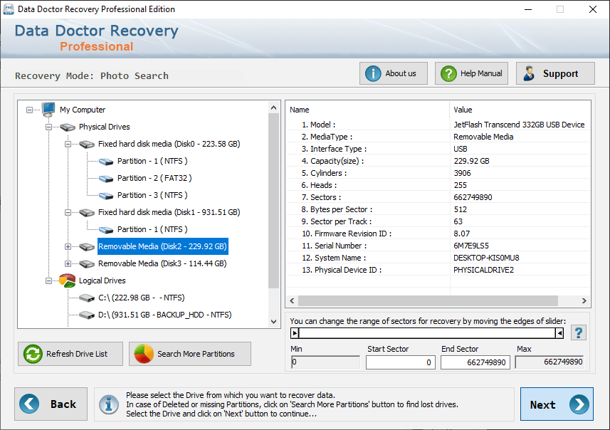Select partition